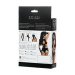 Комплект Glossy HALLE из материала Wetlook (топ, мини-шорты и перчатки), черный, XL
