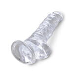 Прозрачный фаллоимитатор с мошонкой King Cock Clear 8