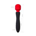 Двусторонний вибромассажер Black&Red by Toyfa, силикон, черный, 21 см